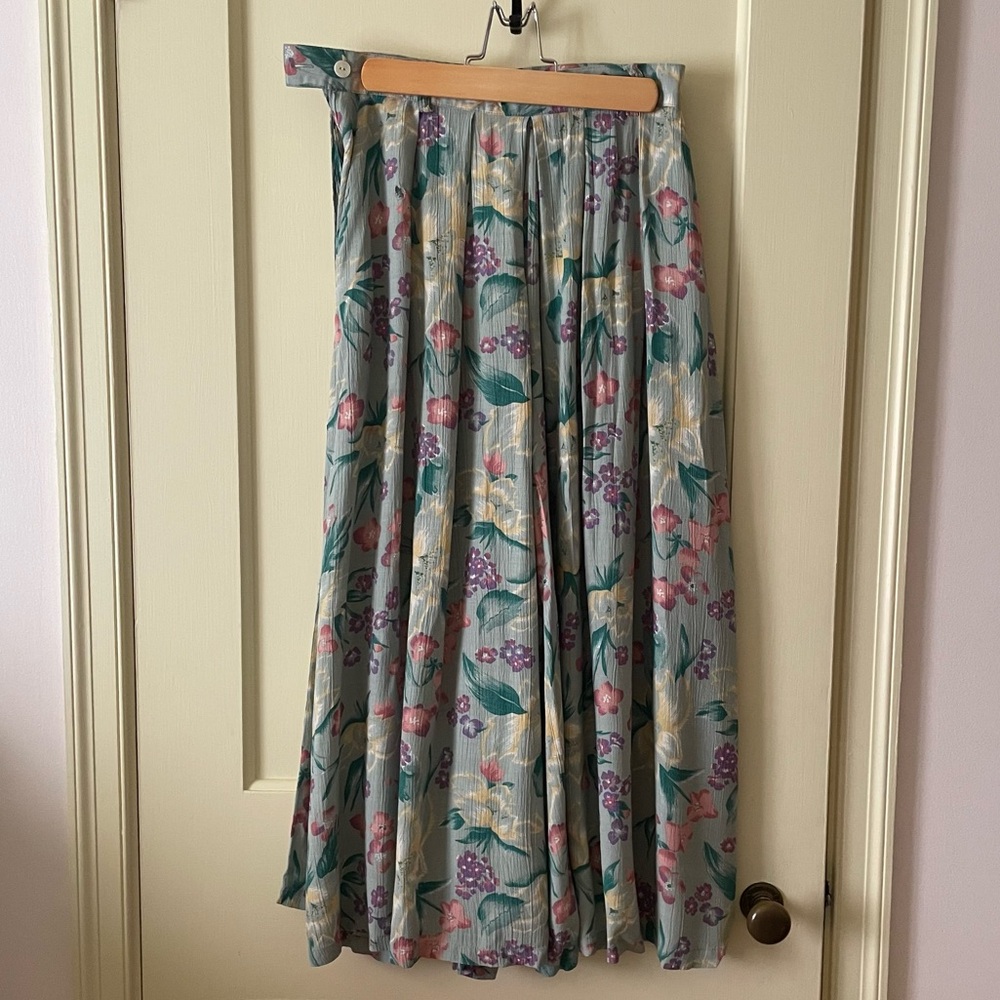 Vintage Patterned Wide Leg Pants